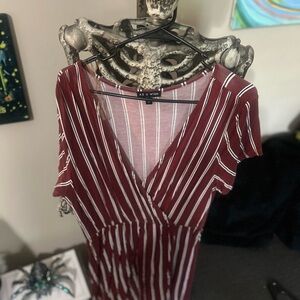 As U Wish Red Flutter Sleeve V-Neck Sundress